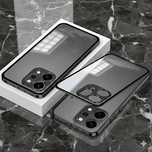 Oppo Reno 14 5G Aluminium Metal Bumper Shield Transparent Back Case