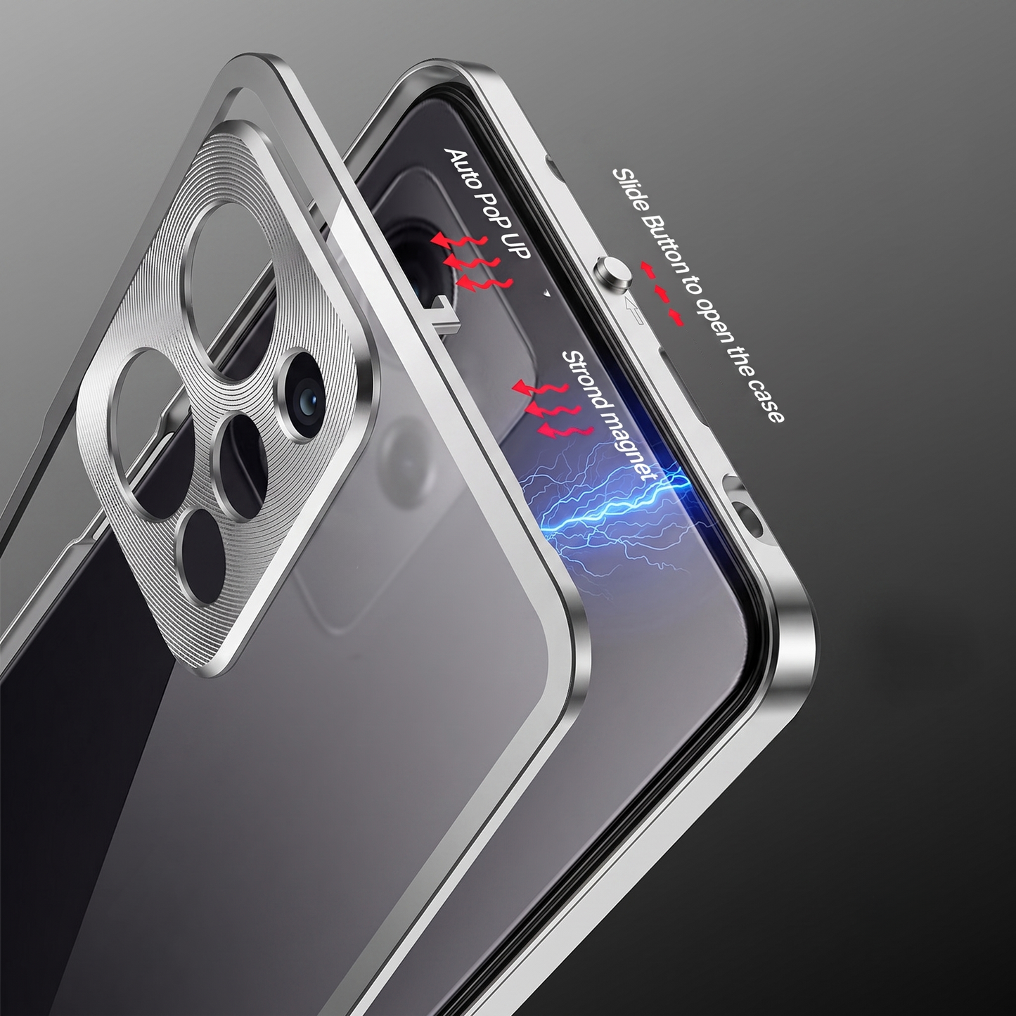 Oppo Reno 15 Pro Mini 5G Aluminium Metal Bumper Shield Transparent Back Case