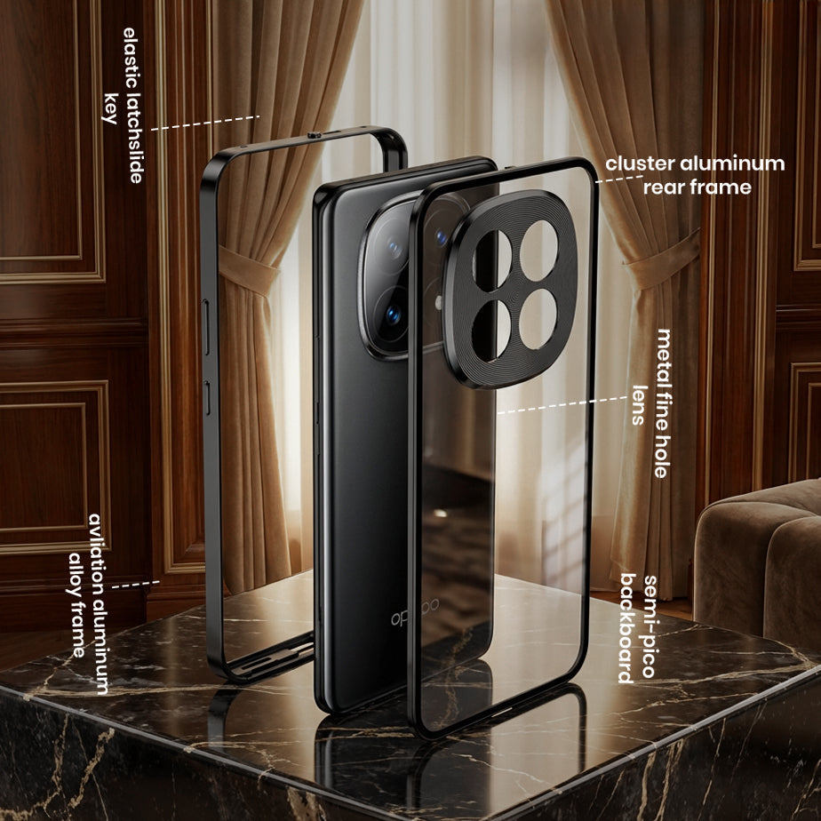 Oppo F29 Pro 5G Aluminium Metal Bumper Shield Transparent Back Case