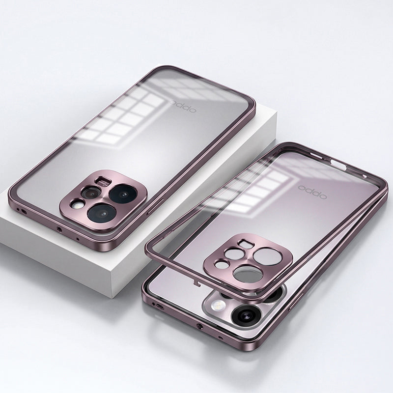 Oppo Reno 15 Pro Mini 5G Aluminium Metal Bumper Shield Transparent Back Case