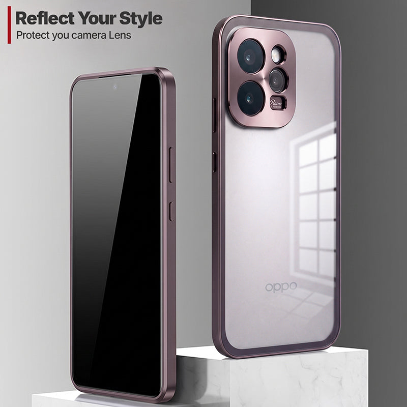 Oppo Reno 15 Pro Mini 5G Aluminium Metal Bumper Shield Transparent Back Case