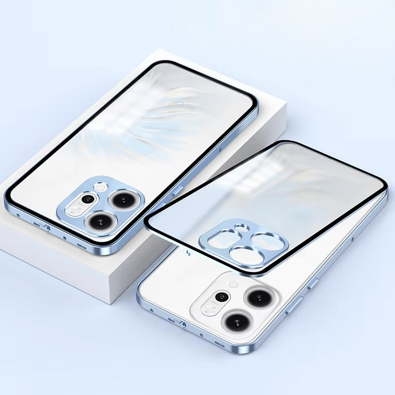 Oppo Reno 14 Pro 5G Aluminium Metal Bumper Shield Transparent Back Case
