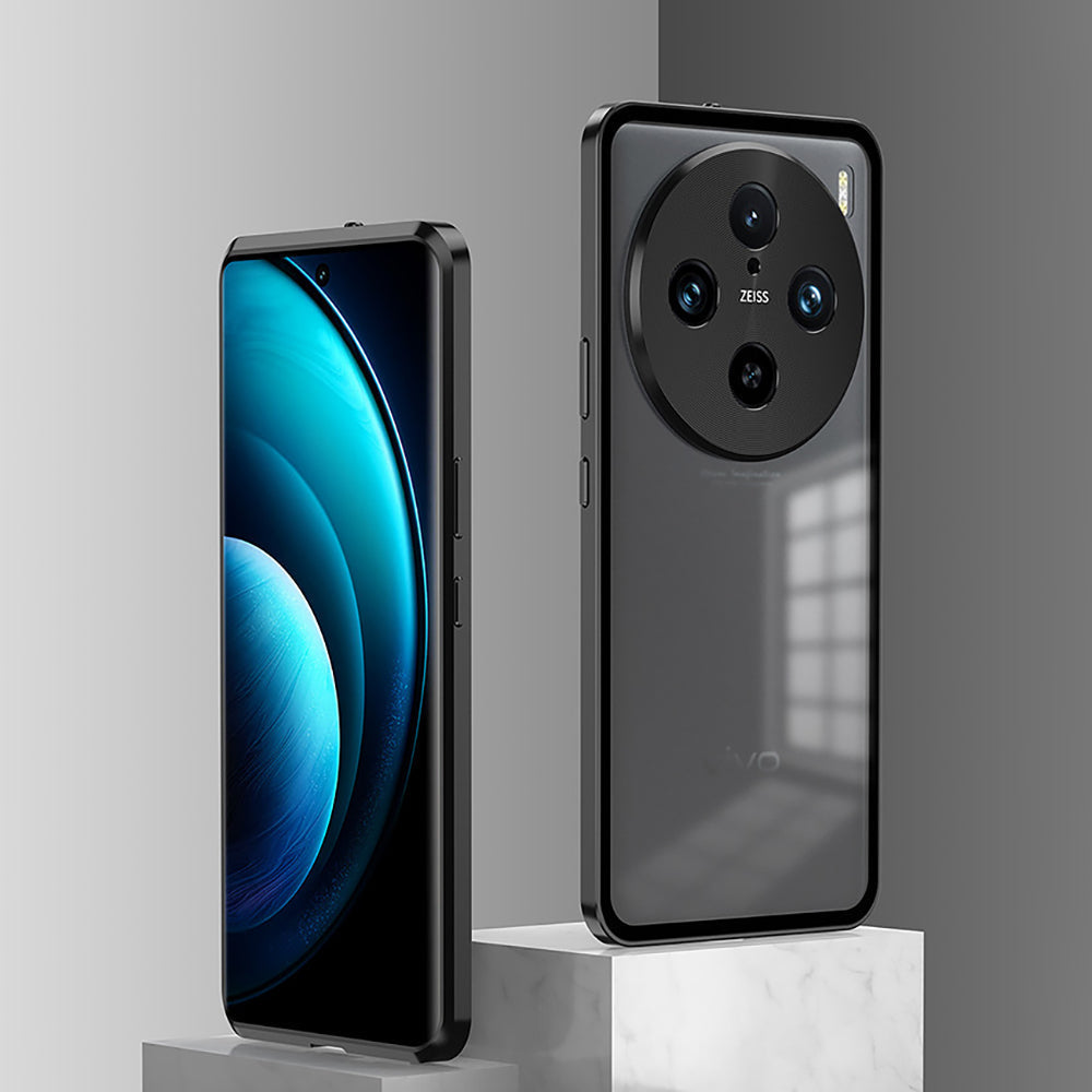 Vivo X200 5G Aluminium Metal Bumper Shield Transparent Back Case