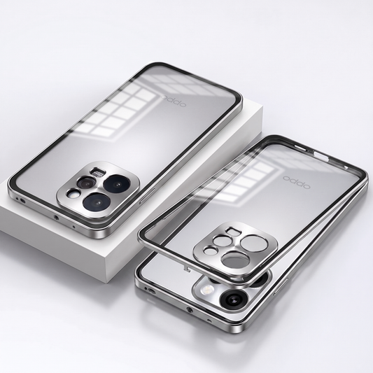 Oppo Reno 15 Pro Mini 5G Aluminium Metal Bumper Shield Transparent Back Case