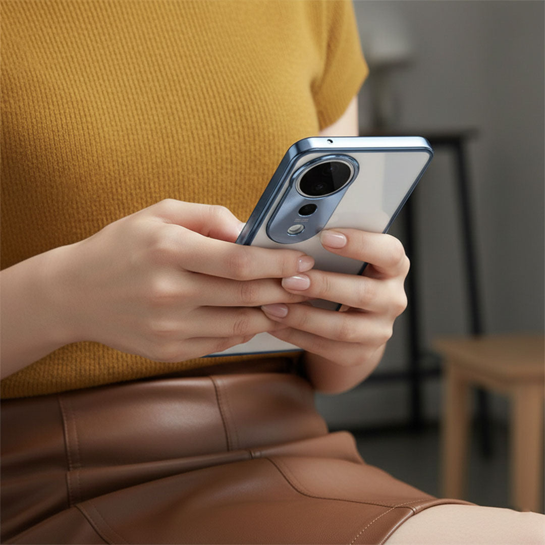 Vivo V40 Pro 5G Aluminium Metal Bumper Shield Transparent Back Case