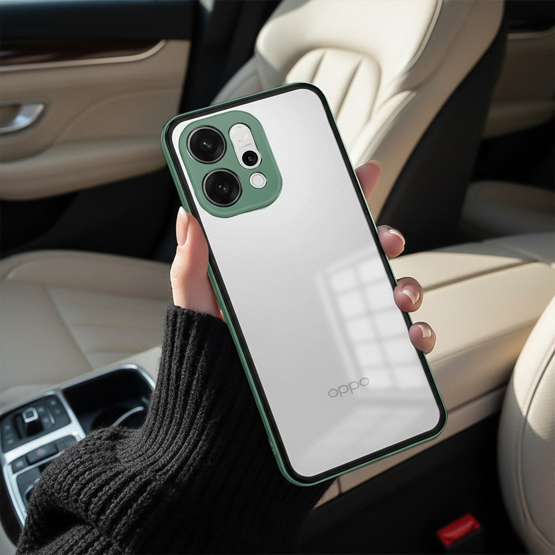 Oppo Reno 14 5G Aluminium Metal Bumper Shield Transparent Back Case