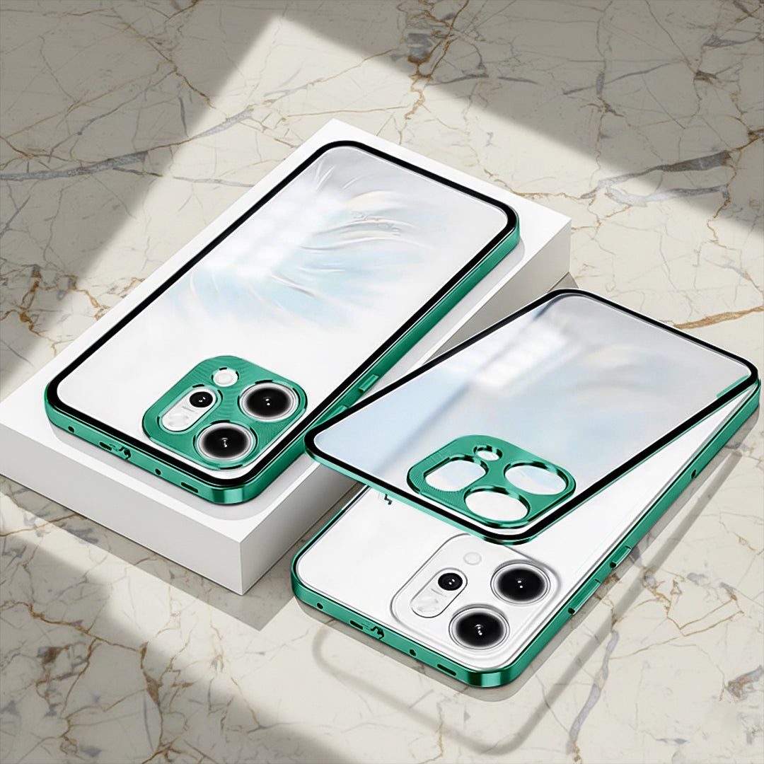 Oppo Reno 14 5G Aluminium Metal Bumper Shield Transparent Back Case