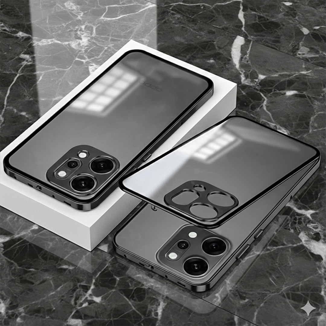 Oppo Reno 14 5G Aluminium Metal Bumper Shield Transparent Back Case