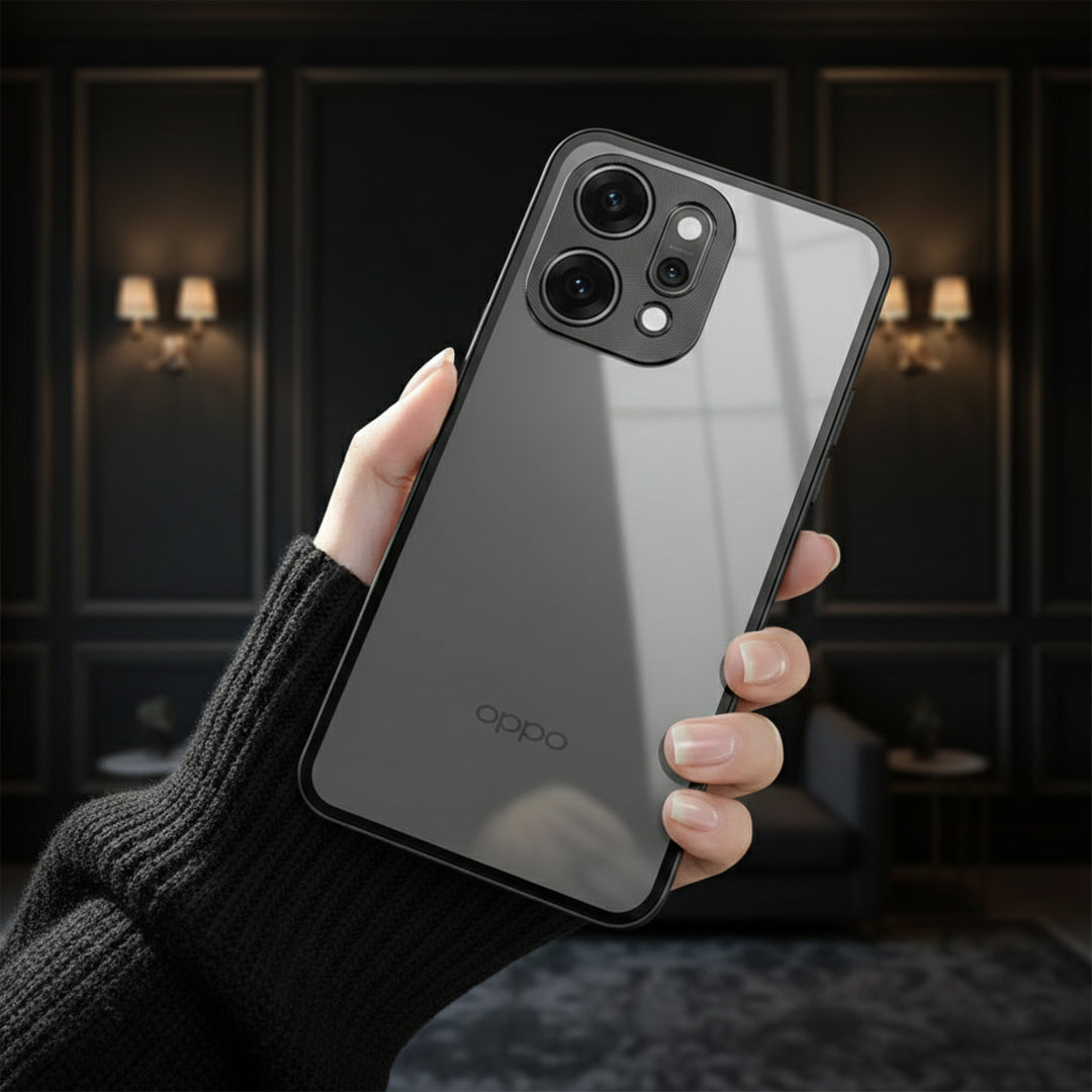 Oppo Reno 14 5G Aluminium Metal Bumper Shield Transparent Back Case