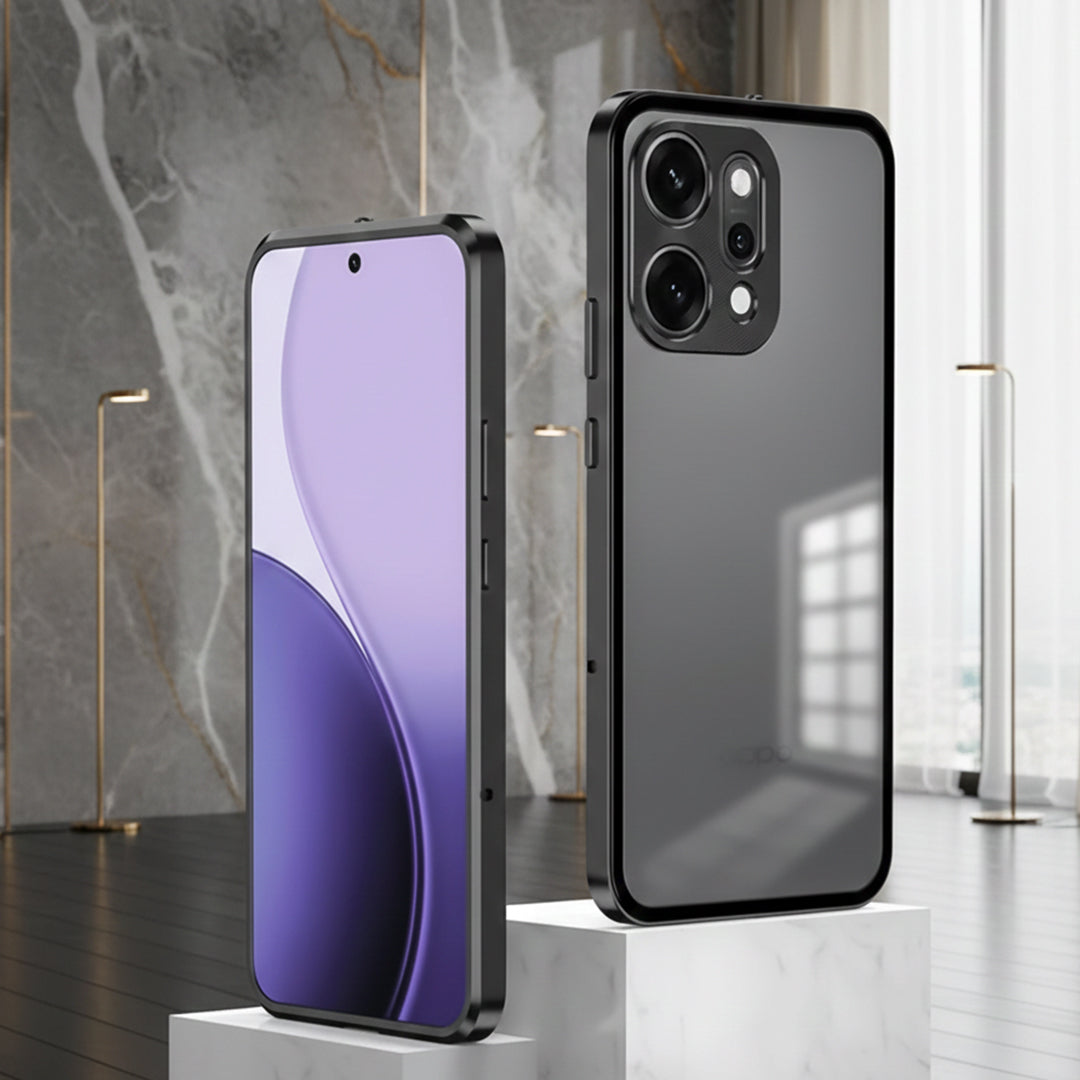 Oppo Reno 14 5G Aluminium Metal Bumper Shield Transparent Back Case